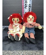 Vintage Raggedy Ann and Andy  Dolls About 20&quot; Handmade By Anna Mae Evancho - £39.22 GBP