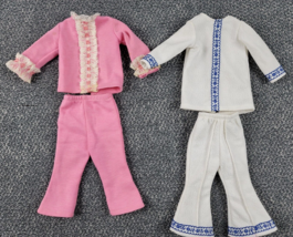 Vintage 1970s Velvet Crissy Doll Bell Bottom Casual 2 Outfits Handmade - £18.17 GBP