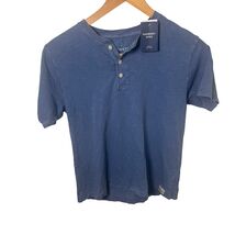 Crewcuts Boys Size L (10-11) Blue Garment Dyed Button Up Short Sleeve T-... - $13.99
