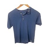 Crewcuts Boys Size L (10-11) Blue Garment Dyed Button Up Short Sleeve T-... - $13.99