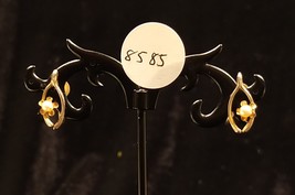 Vintage Gold Tone Wishbone and Faux Pearl Screw on Earrings - $20.99