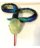 Adventure Planet Sequinimals Plush Snake 67 in Sequins Black Blue Green ... - £12.64 GBP