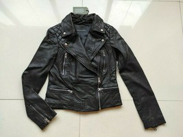 Allsaints Womens Catch Biker Leather Jacket $299 WORLDWIDE SHIPPING - £156.53 GBP