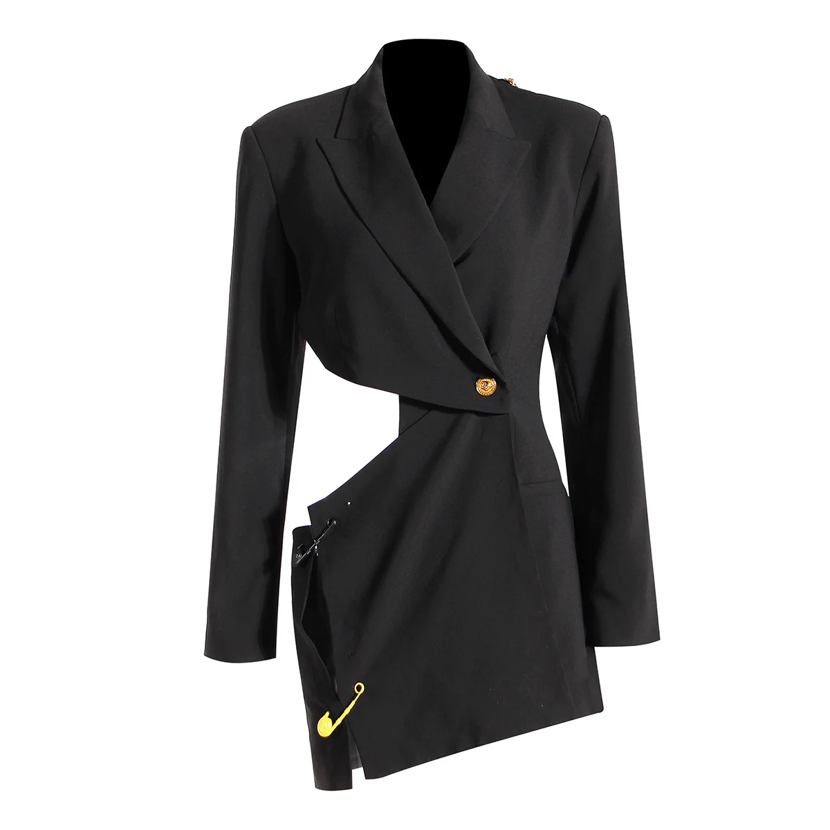 Autumn Blazer Elegant Luxury Trend Tailoring Chic Sexy Hollow Out Waist Backless - £167.00 GBP