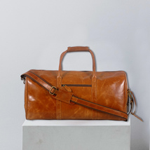 Buff Vintage Leather Oversized Duffle Handmade Travel Gym Sports Overnight Bag   - £106.98 GBP