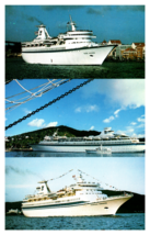 Royal Caribbean Cruise Line Three Ships Advertising Postcard Unposted - £3.93 GBP