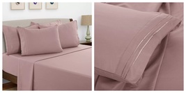 Baby Pink 6 Piece Bed Sheet Set 1800 Series Microfiber Comfort Deep Pocket - £32.90 GBP+