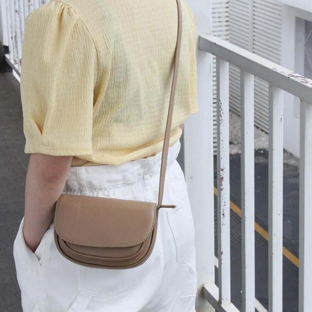 Small Genuine Leather Bag Korean Fashion New Quality Real Cow Skin Women&#39;s Saddl - $79.19