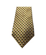 Bergamo New York Handmade 100% Silk Tie – Gold &amp; Blue Necktie – Made in ... - $275.89 MXN