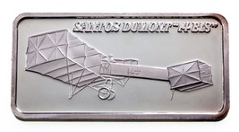 Santos Dumont &quot;14 BIS&quot; - World of Flight Hamilton Mint 1 oz. Silver Art Bar 1974 - $94.05