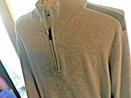 Men’s Eddie Bauer Gray Long Sleeve Sweater TL 1/2 Zip Ribbed SKU 032-48 - £5.31 GBP