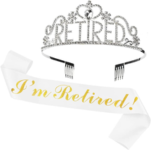 Retirement Party Decorations Retired Tiara/Crown, Retired Sash for Women Retirem - £16.92 GBP