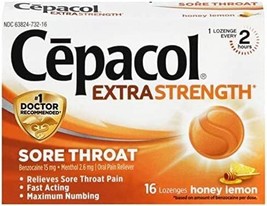 Cepacol Maximum Strength Throat Drop Lozenges, Honey Lemon, 16 Count (Pack of 9) - £46.35 GBP