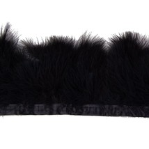 Pack Of 2 Yards Natural Turkey Marabou Feather Trim Fringe 6-8 Inch In W... - £14.15 GBP