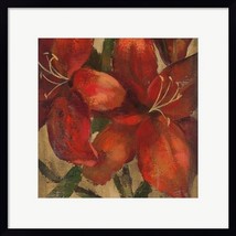 Vivid Red Lily on Gold Crop Framed Fine Art Print by Silvia Vassileva - £236.25 GBP