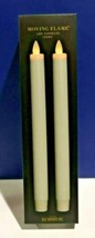 2 Ea 10&quot; Moving Flame Taper Led Candles Realistic Wax Ivory 16256 - £47.09 GBP