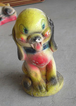 Vintage 1930s Carnival Chalkware Puppy Dog Figurine 6 1/4&quot; Tall - £19.78 GBP