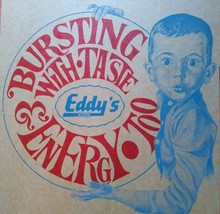 Eddy&#39;s Bread Vintage Book Cover Boy Holding Bursting With Taste Logo 1950&#39;s - $6.87