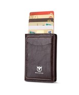 BULLCAPTAIN Aluminum Automatic Pop Up Credit Card RFID Blocking Leather Wallet - $626.84 MXN