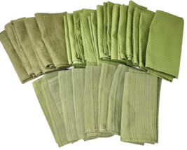 Bed, Bath &amp; Beyond Moss Green Cloth Napkins 3 Varieties 27 Total - £22.44 GBP
