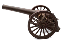 Vintage Cast Iron Cannon With Damaged Carriage - $69.99
