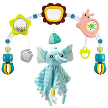 Jovow Baby Stroller Arch Toy with Calming The Elephant,Adjustable, Foldable Mobi - £9.35 GBP