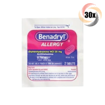 30x Packs Benadryl Allergy Antihistamine Ultratabs Go Packs - 2 Tablets Per Pack - £16.57 GBP