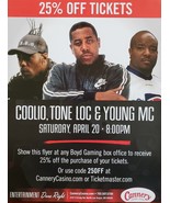 Coolio, Tone Loc &amp; Young MC @ Cannery Casino Promo Flyer 11&quot; x 8.5&quot;  - $208.48 MXN