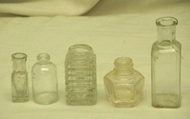 Mixed Lot Miniature Clear Glass Medicine Perfume Bottles Unknown Maker - £13.48 GBP