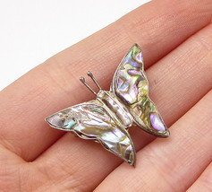 MEXICO 925 Silver - Vintage Mother Of Pearl Butterfly Brooch Pin - BP1006 - £22.75 GBP