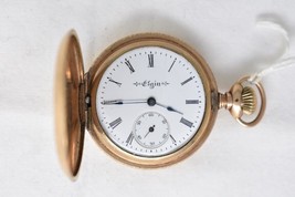 1904 Elgin Pocket Watch 15 Jewels, Size 0, 14K Gold Plate, Grade 267 Not Running - £98.21 GBP