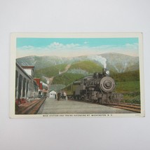 Train Postcard Base Station &amp; Trains Ascending Mt. Washington New Hampshire 1932 - £7.81 GBP