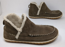 LL Bean Mountain Moc Slippers Bootie Fur Lined Shoes 510523 Brown Women ... - $31.29