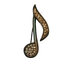 Vintage Treble Clef Pin Sparkly Silver Toned - £14.93 GBP