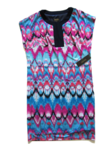 NWoT LAUNDRY by Shelli Segal Split Neck Pink Oval Blur Jersey Shift Dress S $138 - $18.81
