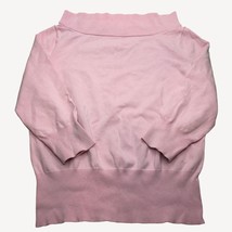Isaac Mizrahi Womens Pink Boat Neck Mock Turtleneck Knit Silk Blend Shirt Size L - £23.97 GBP