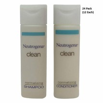 Neutrogena Clean Normalizing Shampoo &amp; Conditioner 0.8oz- Lot of 24 (12 each). - £25.42 GBP