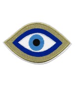 EVIL EYE IRON ON PATCH 6&quot; Large Embroidered Applique Blue Gold Protectio... - $130.60 MXN