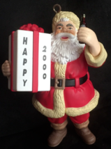 vintage Santa Claus Coca Cola Christmas tree ornament &quot;Happy 2000&quot; over ... - £6.77 GBP