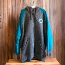 MIAMI DOLPHINS Thick Sherpa Lined Hooded Jacket Full Zip Hoody Sewn Logo 5X - £53.85 GBP