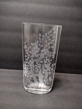 Peill Moonline Flowers Vase, 8" German Crystal Glass Vase etched floral design image 2
