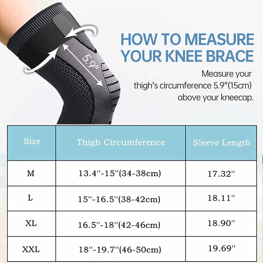 Sporting Full Leg Compression Sleeve 2 Pack Long Knee Brace for Men Women Knee S - £24.12 GBP