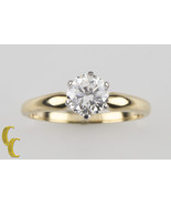 1.01 Carat Rond Diamant Solitaire 18k or Jaune Fiançailles Taille Bague ... - $6,232.95