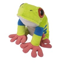 Wild Republic Red Eyed Tree Frog Plush Stuffed Animal Realistic Green Blue 12&quot; - £12.44 GBP