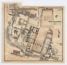1904 ANTIQUE MAP OF PALATINE HILL MONS PALATINUS ANCIENT ROME ROMAN EMPI... - £23.22 GBP