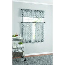 Mainstays Gray Lattice Light Filtering Curtain Set (3-Piece) - $9.99