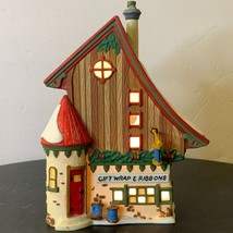 Dept 56 Gift Wrap &amp; Ribbons - North Pole Village Christmas Building - 1996 - £31.38 GBP