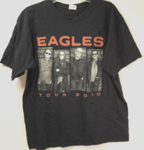 EAGLES 2010 Tour Black 2-Sided Frey Henley Walsh Schmit Rock Roll T-Shirt L - $31.35