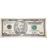 $50 Bill 06666008 Serial Number Circulated Trinary Note 4 Of A Kind And ... - $148.49