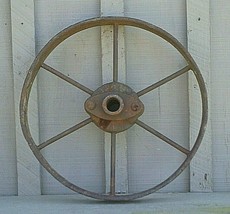 Vintage Antique Primitive Steel Spoke Wagon Wheel Cart Implement Farm Decor - £92.98 GBP